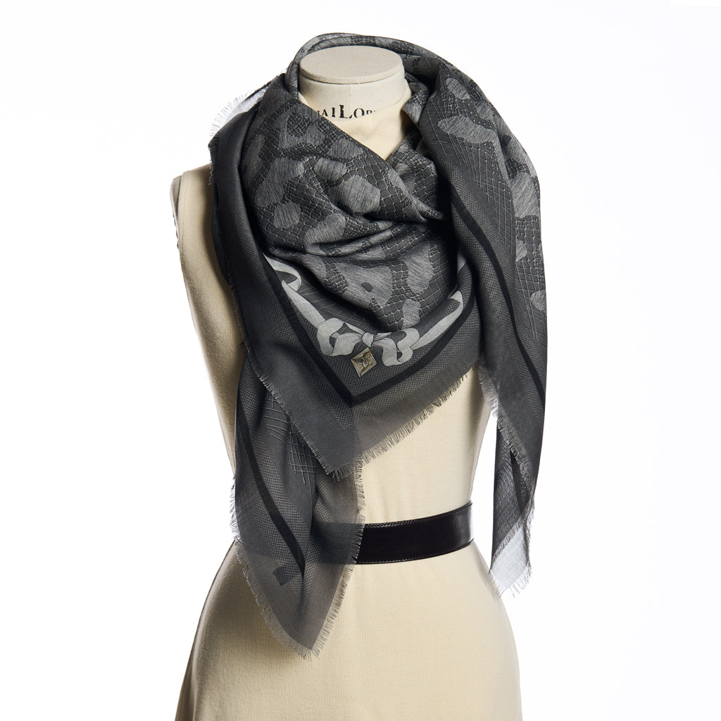 AMOR FATI Leopardenschal (Dunkelgrau)