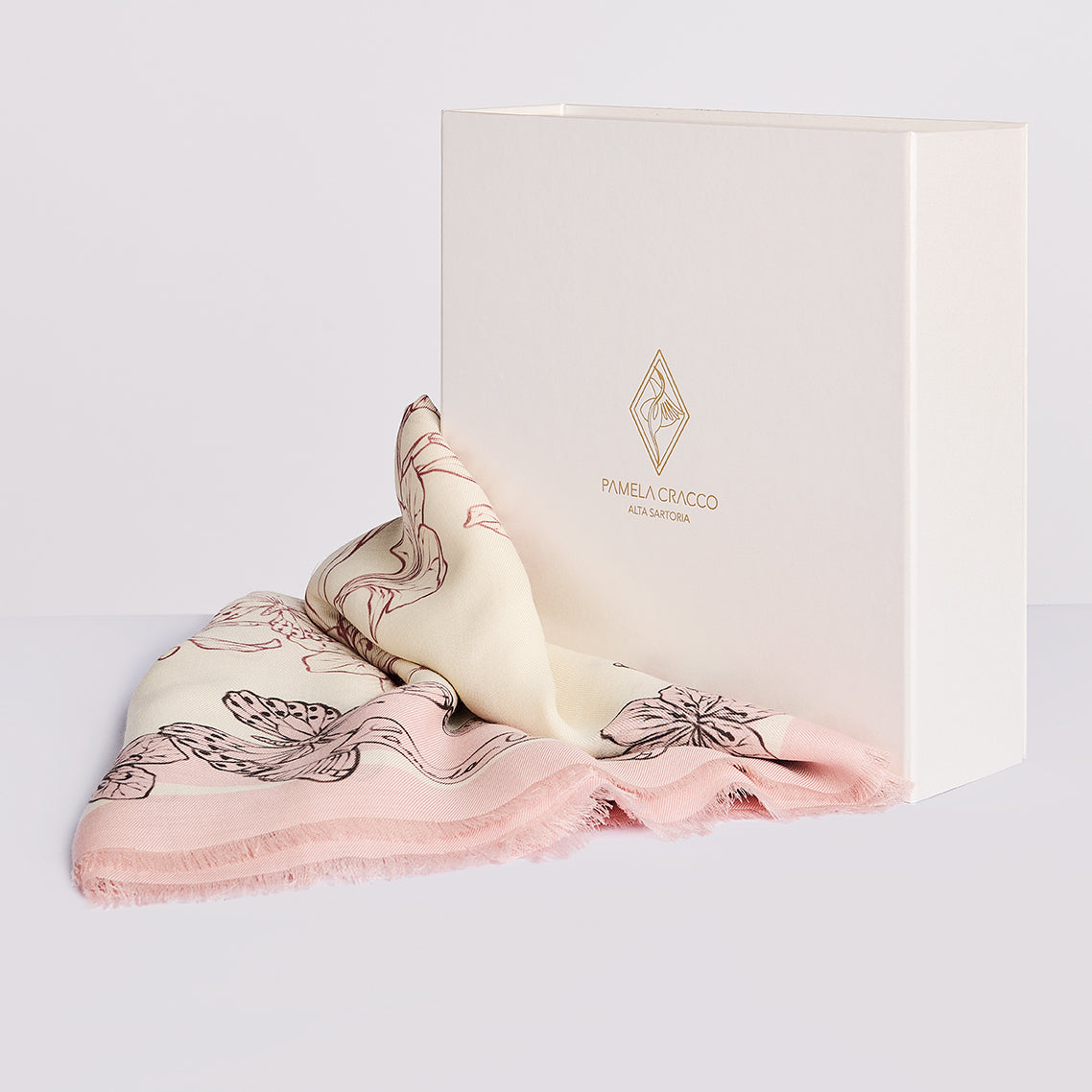 POST FATA RESURGO - Scialle 140x140cm (Rosa)